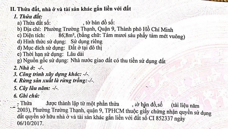 đất 2 mặt tiền siêu rẻ - xây dựng cao tầng - hoàn công - long trường q9 - 87m2 chỉ 3,8 tỷ.