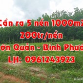 SỈ 5 NỀN 200TR/NỀN/1000M2 TẠI HỚN QUẢN, BÌNH PHƯỚC