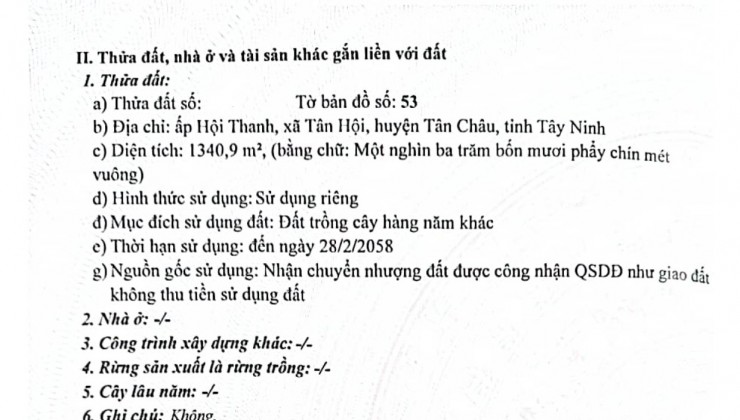 Bán Đất Giá rẽ Tại Âp Thành Nam,Xã Tân Hội,Giá 850 Triệu Đồng Diện Tích:1340m²