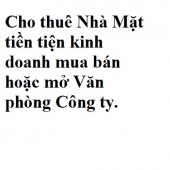 Cho thuê Nhà Mặt tiền tiện kinh doanh mua bán hoặc mở Văn phòng Công ty.