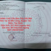 CHÍNH CHỦ Cần Bán Gấp Đất Mặt Tiền Tại Xã Mỏ Công, Huyện Tân Biên, Tây Ninh