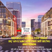 1 căn L’arcade giá tốt nhất giỏ hàng - Vị trí ngay khu CBD Phú Mỹ Hưng. Liên hệ 0902 929690