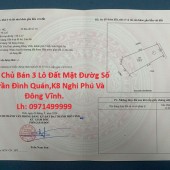 Chính Chủ Bán 3 Lô Đất Mặt Đườg Số 45 Trần Đình Quán,K8 Nghi Phú Và Đông Vĩnh.