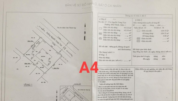 Bán nhà 37 Nguyễn Trung Trực, phường Bến Thành :  3 hầm, 15 tầng