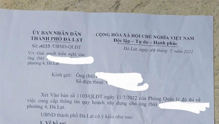 ĐẤT ĐẸP - ĐẦU TƯ SINH LỜI CAO - Chính Chủ Bán Nhanh Đất PHỐ KHU DÂN CƯ SỐ 5 AN SƠN- P4- ĐÀ LẠT