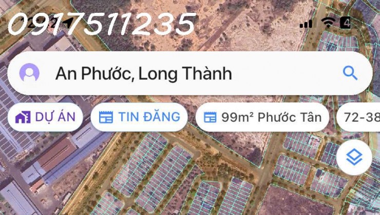 Lô biệt thự An PHước Long Thành sổ riêng thổ cư đất dự án 300m2, giá 10 triệu/m2. LH 0317511235