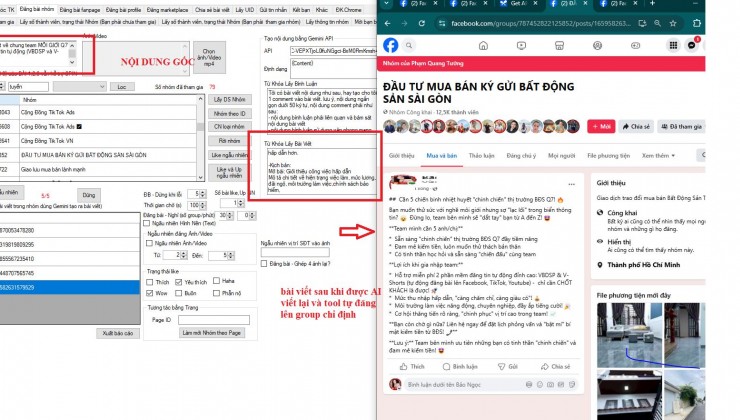 Đăng bài lên nhóm facebook bằng Gemini AI , không bị facebook gỡ bài