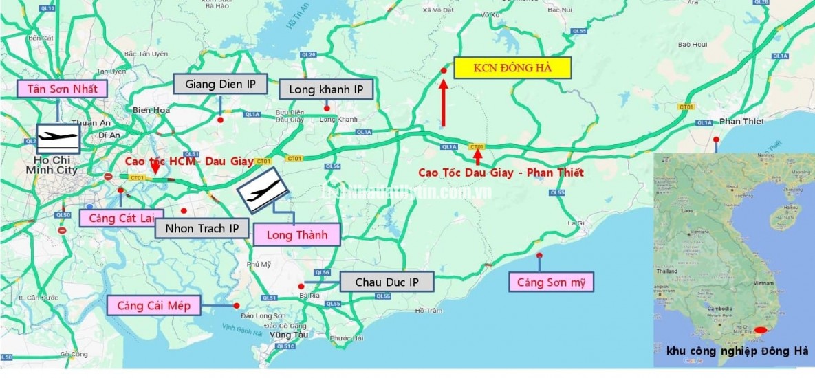 Cho thuê nhà xưởng sản xuất KCN Đông Hà, Đức Linh Bình Thuận