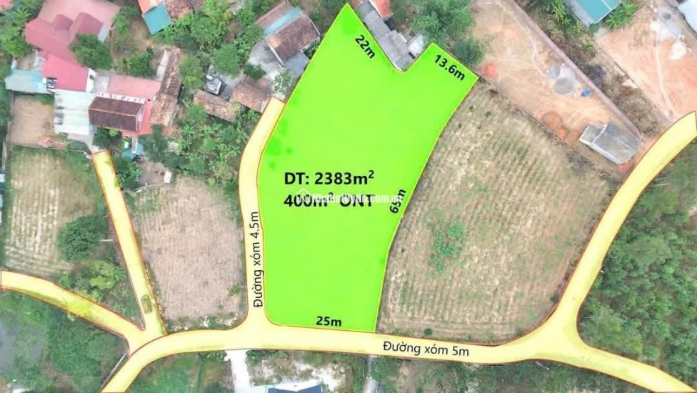 BÁN LÔ ĐẤT NGHỈ DƯỠNG, PHÂN LÔ 2383M TAM DƯƠNG, VĨNH PHÚC