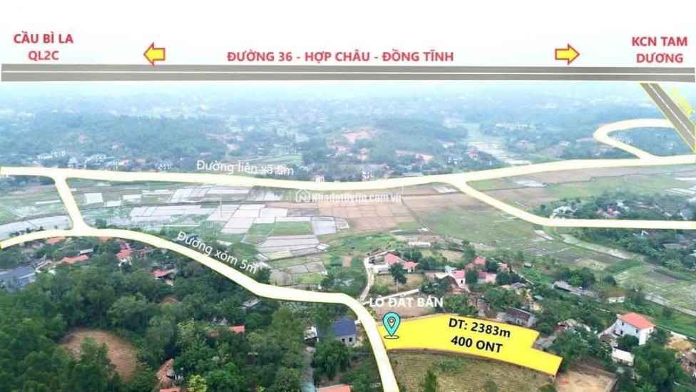 BÁN LÔ ĐẤT NGHỈ DƯỠNG, PHÂN LÔ 2383M TAM DƯƠNG, VĨNH PHÚC