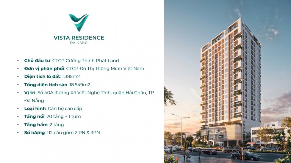 Bán Căn Hộ 2 Phòng Ngủ Vista Residence Đà Nẵng,Vị trí đẹp,trung tâm TP- Phong Cách Sống Tiện Nghi, Hiện Đại