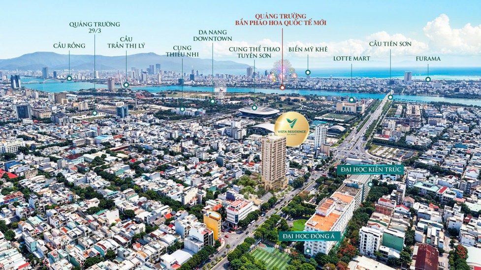 Bán Căn Hộ 2 Phòng Ngủ Vista Residence Đà Nẵng,Vị trí đẹp,trung tâm TP- Phong Cách Sống Tiện Nghi, Hiện Đại