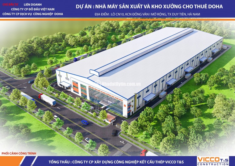 Cho thuê nhà xưởng, kho chứa hàng DT 10.000m tiêu chuẩn tại KCN Đồng Văn- Hà Nam. LH. 0866683628