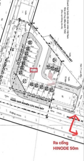 KĐT Hinode - Park: Đất 70m2 -chỉ 138,5 tr/ m - phân lô, vỉa hè + đường 2 ôtô tránh - sát QL32