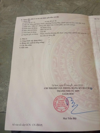 bán lô đất hương mạc từ sơn bắc ninh,  diện tích thoải máilô