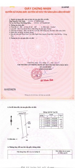 Chính chủ bán gấp thị trấn Ngãi Giao, sổ sẵn, cc liền, mặt tiền đường nhựa