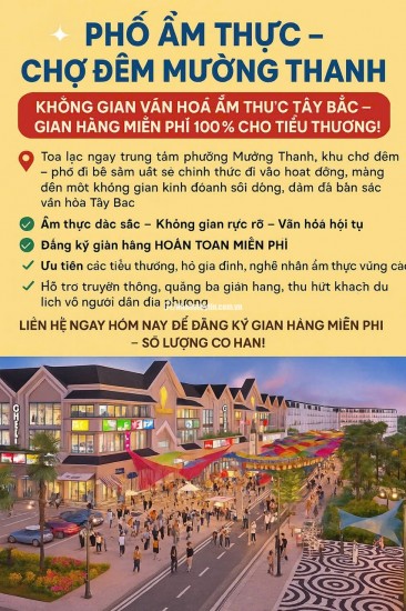 Chợ đêm Mường Thanh bố đi bộ trung tâm văn hoá và giao thương