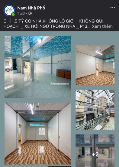CHỈ 1.5 TỶ CÓ NHÀ KHÔNG LỘ GIỚI _ KHÔNG QUI HOẠCH _ XE HƠI NGỦ TRONG NHÀ _ P13 BÌNH THẠNH
