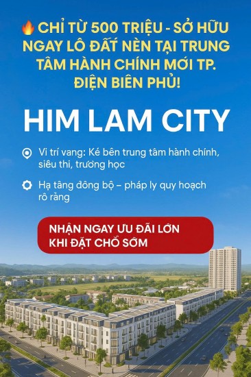 Bán đất nền dự án khi đô thị 17 - 18 Him Lam thành phố Điện Biên Phủ
