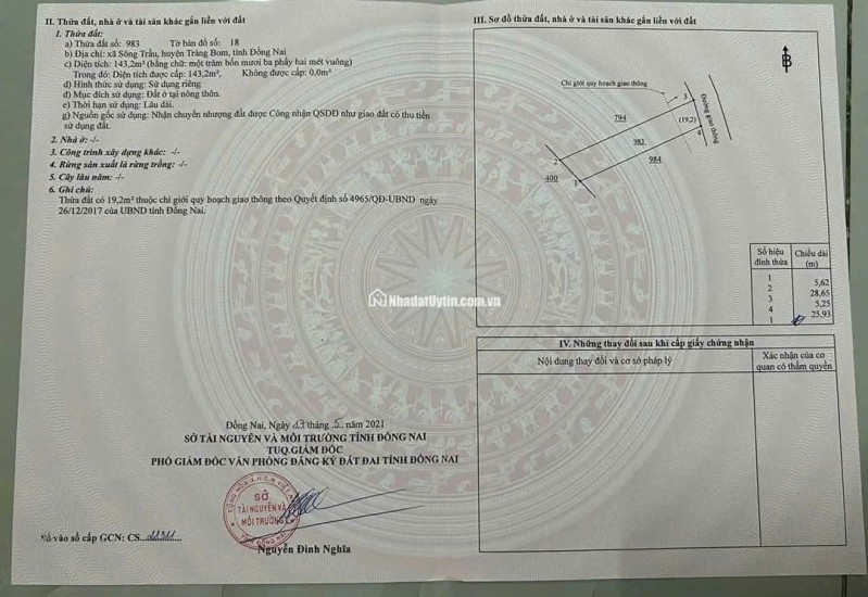  BÁN ĐẤT 143m² CHỈ TỪ 950 TRIỆU – SÔNG TRẦU, GẦN CHỢ SỐ 9 – ĐƯỜNG NHỰA, KD TỐT!