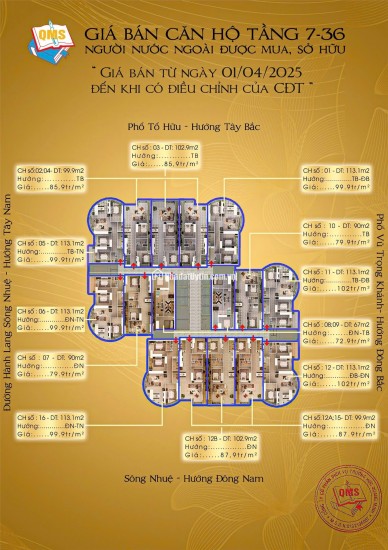 Cần bán căn hộ cao cấp tại chung cư QMS TOP TOWER - TÓ HỮU