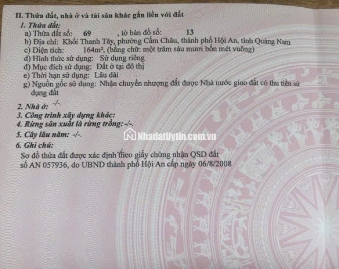 Cần bán đất đường Cửa Đại, phường Cẩm Châu, TP Hội An, Quảng Nam