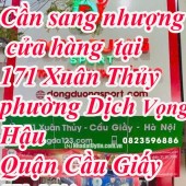 Cần sang nhượng cửa hàng tại 171 Xuân Thủy phường Dịch Vọng Hậu Quận Cầu Giấy Hà Nội