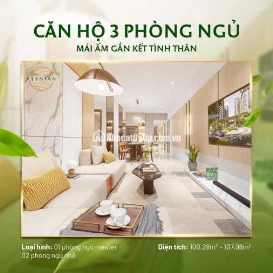 Căn hộ Elysian quận 9, rổ hàng đa dạng các căn từ 1,2,3PN giá tốt view đẹp, mua ngay trực tiếp CĐT, CK 8%, Thanh toán 5% ký HĐMB