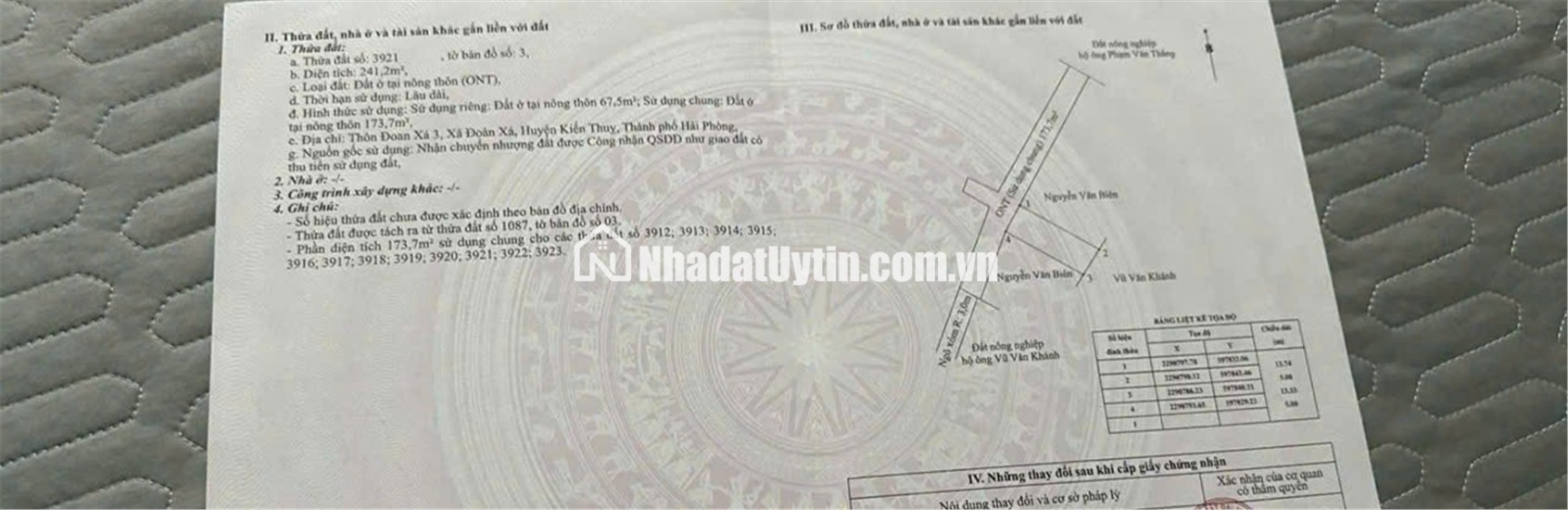 Bán đất Đoàn Xá, Kiến Thụy, Hải Phòng