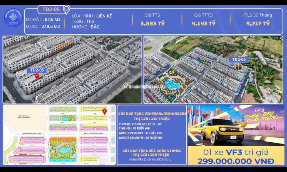 SIÊU ƯU ĐÃI – SỞ HỮU NHÀ VINHOMES MÓNG CÁI,  QUẢNG NINH - RINH XE VINFAST