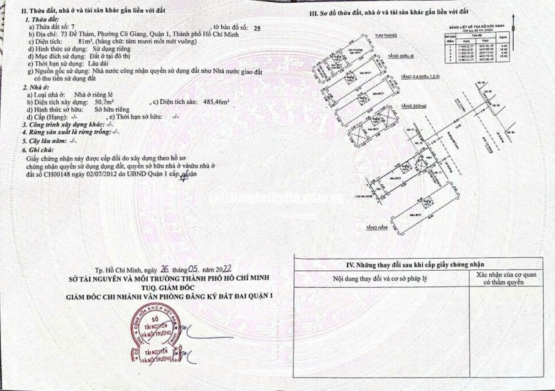 Bán Nhà Mặt Tiền 73 Đề Thám , Phường Cô Giang , Quận 1