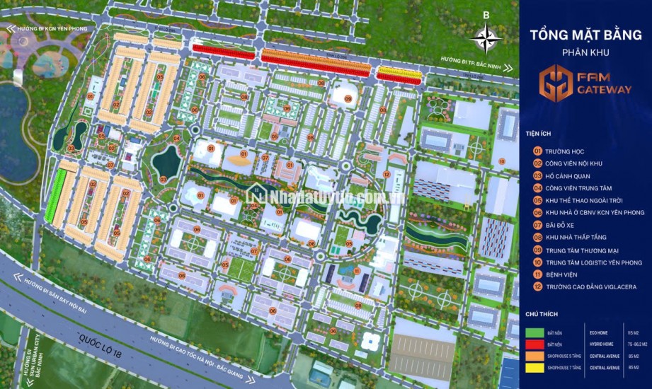 Liền kề – Shophouse trung tâm Yên Phong, sổ đỏ sẵn, LH PKD 0838.057.368