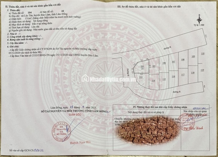 ⭐ Bán lô góc La Nature (Bảo Lộc) – 131 m² full thổ cư, mặt tiền, giá 11 tr/m² ⭐