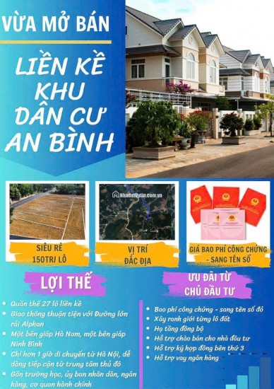  MỞ BÁN GIÁ SỐC – ĐẤT TRUNG TÂM AN BÌNH CHỈ 195 TRIỆU/LÔ