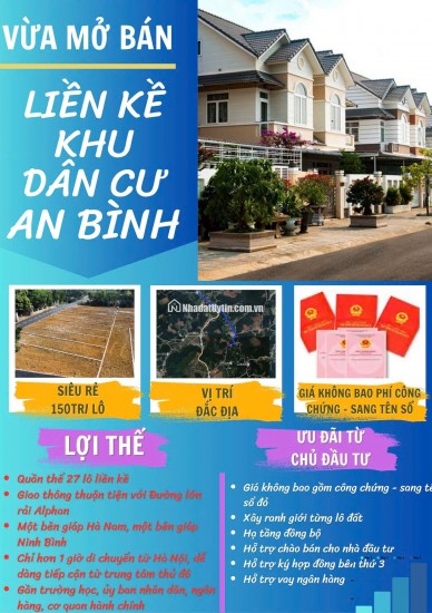  MỞ BÁN GIÁ SỐC – ĐẤT TRUNG TÂM AN BÌNH CHỈ 195 TRIỆU/LÔ