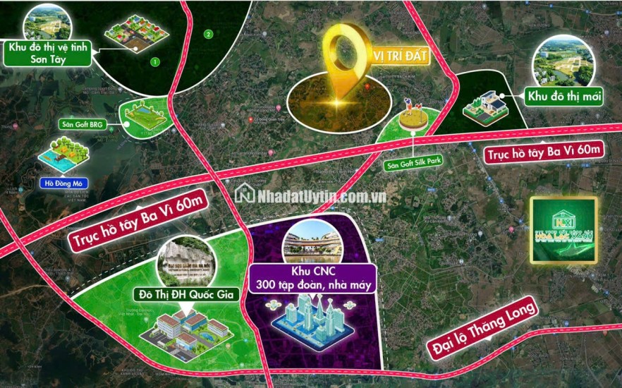 Chỉ từ 1tỷ850  sở hữu ngay 1 lô đất tại làng Đại Học, ngay khu  công nghệ cao  Hoà Lạc