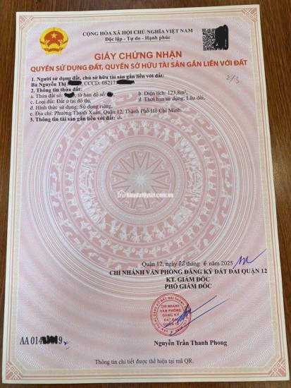 Nhà phố 4 tầng DT lớn 125m² – Ngay trung tâm Thạnh Xuân (Q.12)