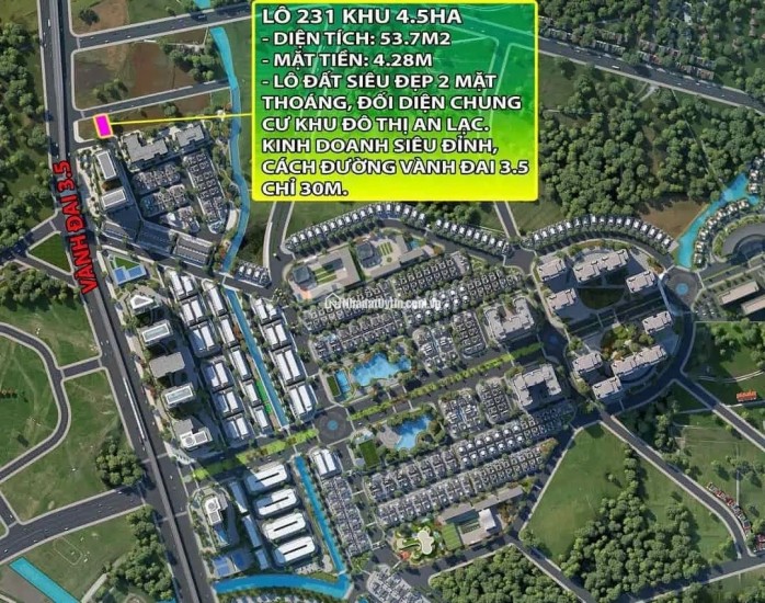 CHÍNH CHỦ BÁN LÔ ĐẤT DỊCH VỤ VAN CANH KHU 4.5HA DIỆN TÍCH 54M GIÁ 18XTR/M