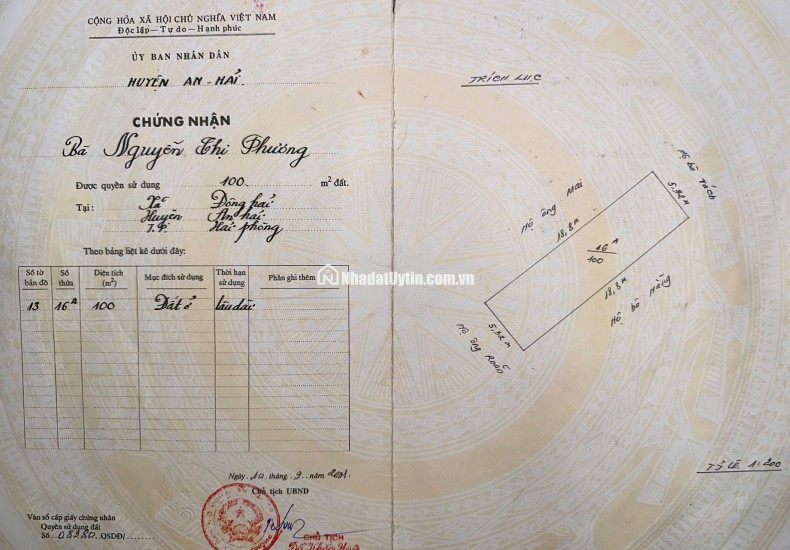 Bán đất ở thổ cư, số 3/58 Hạ Đoạn (Hạ Đoạn 2) P.Đông Hải