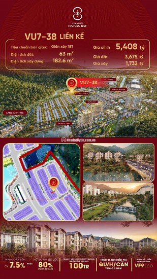 BÁN BIỆT THỰ LIỀN KỀ 63M2 GẦN BIỂN TẠI DỰ ÁN VINHOMES HẢI VÂN BAY CỦA CĐT GROUP