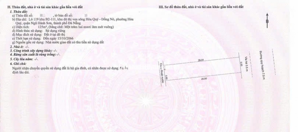 CẦN BÁN ĐẤT ĐƯỜNG BỜ QUAN 3 KHU NAM HOÀ XUÂN 125M2 - 6.8 TỶ. LH:0334681909.