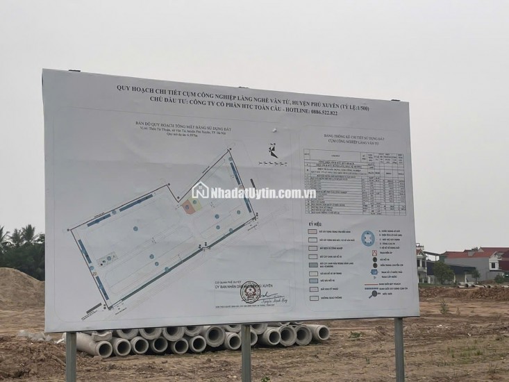 ĐẤT ĐỐI DIỆN KCN LÀNG NGHỀ MAY VÂN TỪ - PHÚ XUYÊN, DT 80M2 CHỈ 2.6TỶ. LH:0336952536.