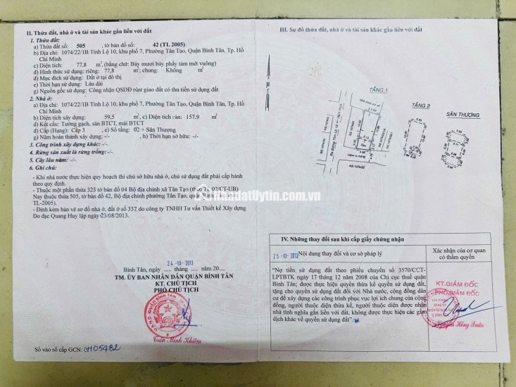 BÁN NHÀ 1074/22/1B ĐƯỜNG TỈNH LỘ 10 (THÔNG VỚI HẺM 111 LÊ ĐÌNH CẨN). LH:0933534006.