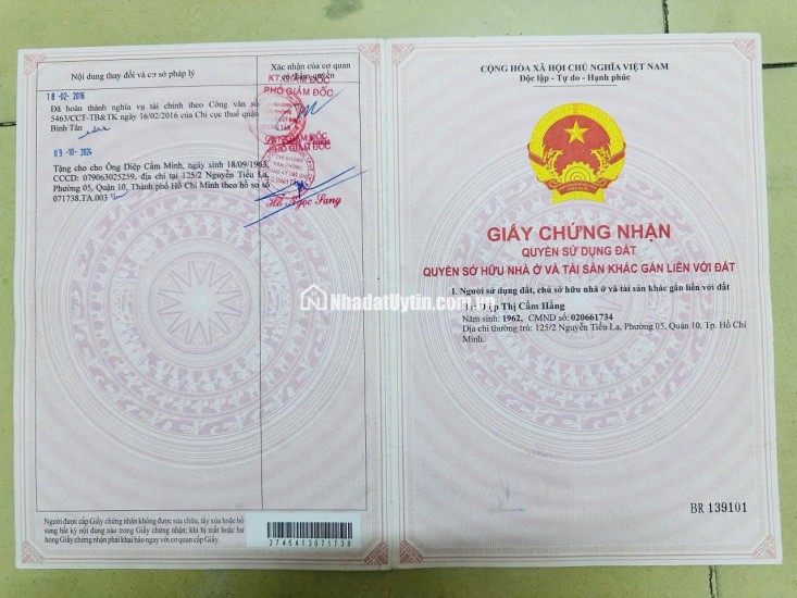 BÁN NHÀ 1074/22/1B ĐƯỜNG TỈNH LỘ 10 (THÔNG VỚI HẺM 111 LÊ ĐÌNH CẨN). LH:0933534006.