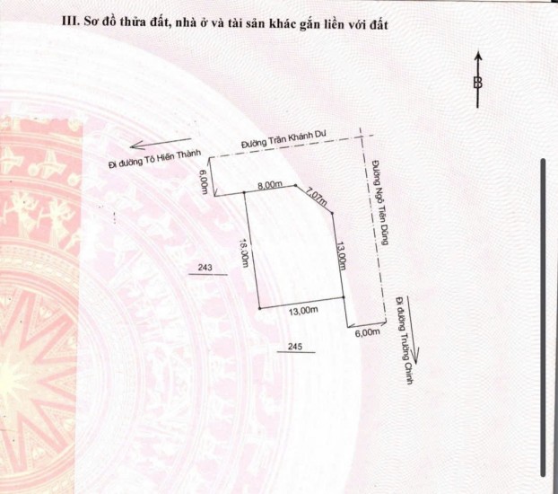 Diện tích khủng 225m2 (ngang 18m, dài 14m), thổ cư 100%,