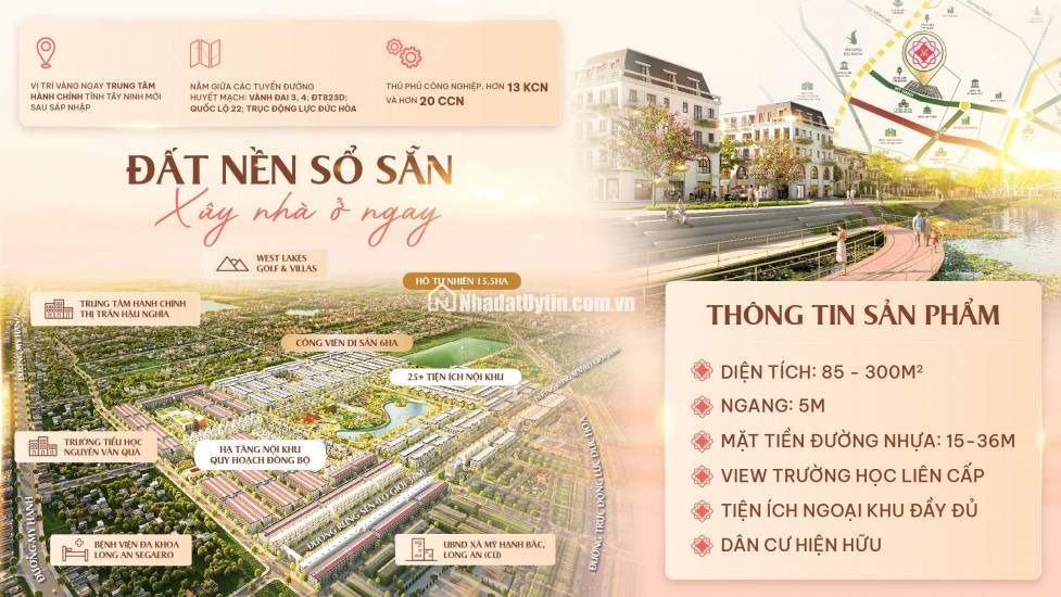 Chính chủ cần bán đất đẹp 85m²,  full thổ cư, đường 15m, chỉ cần thanh toán trước 380 triệu - Đức Hòa, Long An