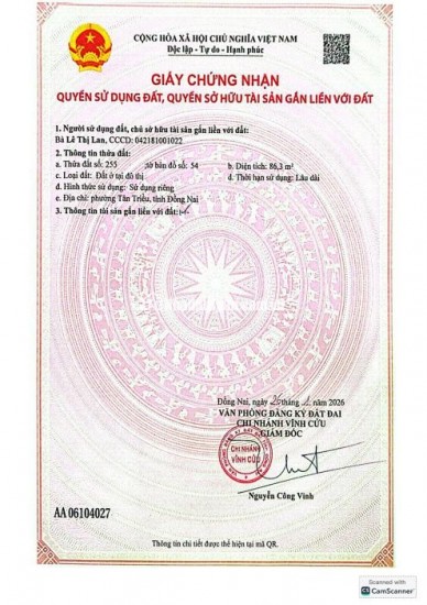 Bán nhà sổ riêng chính chủ gần khu du lịch Bửu Long, Phường Tân Triều, Đồng Nai
