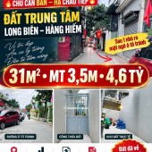 HÀNG HIẾM BÁN ĐẤT NGUYỄN VĂN LINH, LONG BIÊN  SAU 1 NHÀ RA Ô TÔ TRÁNH  KHU VỰC ĐANG PHÁT TRIỂN 31M²  MT 3,5M  4,6 TỶ.